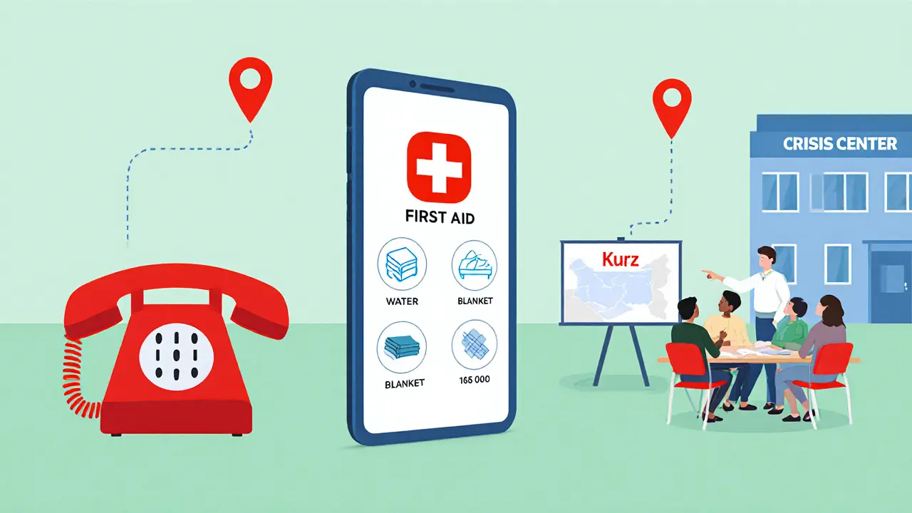 Telefon, aplikace, kurz a krizové linky jako podpora po první pomoci.