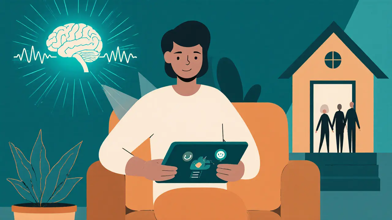 Po propuštění pacient používá AI aplikaci, vidíme i mozek a komunitní dům.