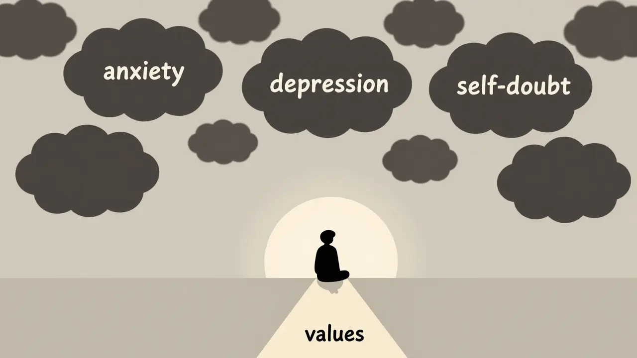 Akceptační a commitment terapie (ACT): Přijetí místo boje s myšlenkami