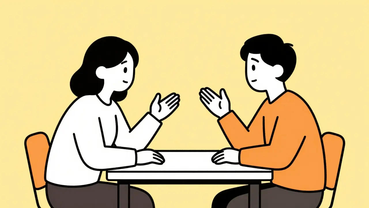 Praktické cvičení roleplay během střední fáze IPT.