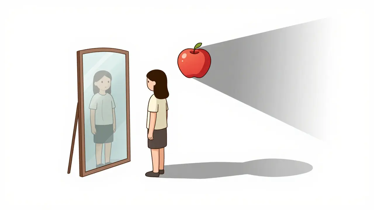 Kognitivní omyly u poruch příjmu potravy: Jak funguje restrukturalizace v KBT