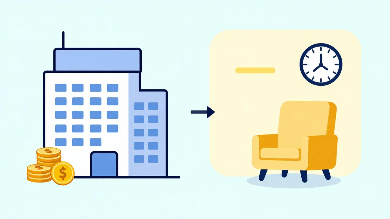 Konceptuální srovnání příspěvku z pojišťovny a terapeutické kanceláře.