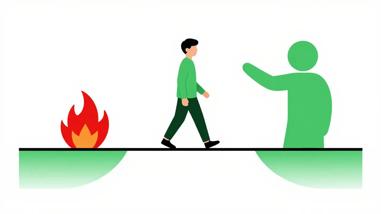 Minimalistická ilustrace prostoru mezi impulzem a reakcí.