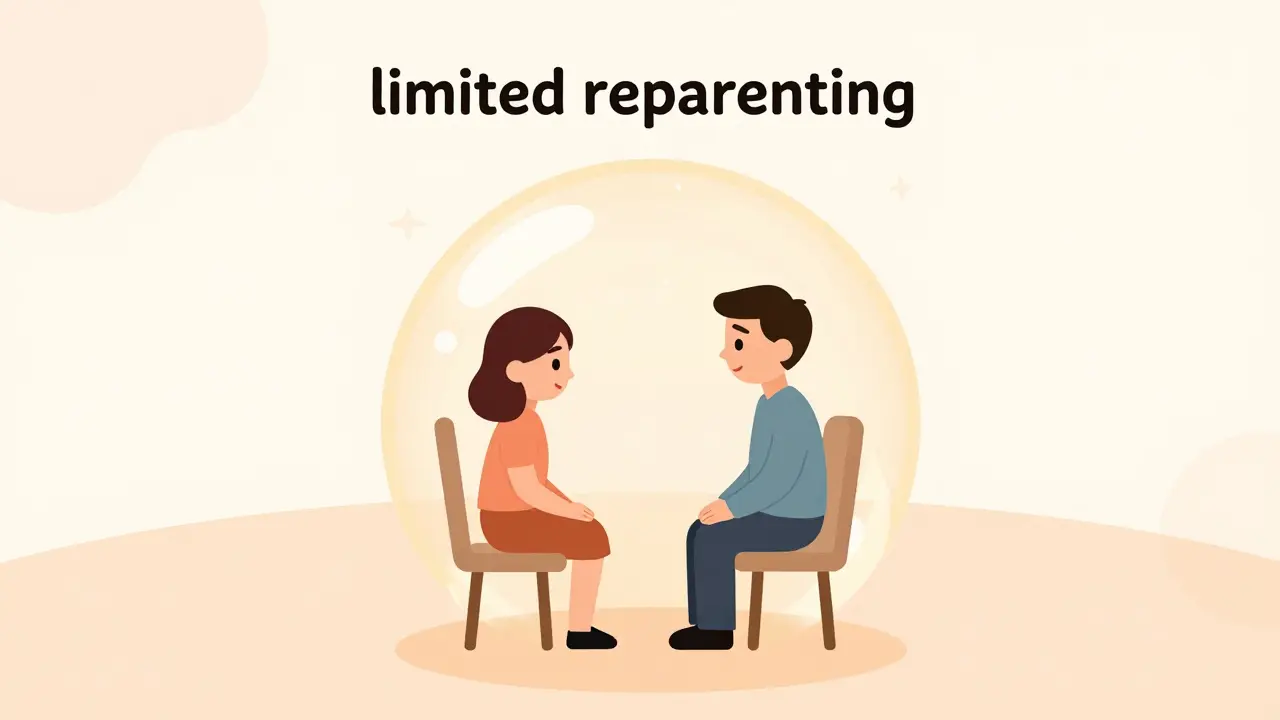 Minimalistické znázornení terapeutického bezpečí a podpory v rámci schémové terapie.