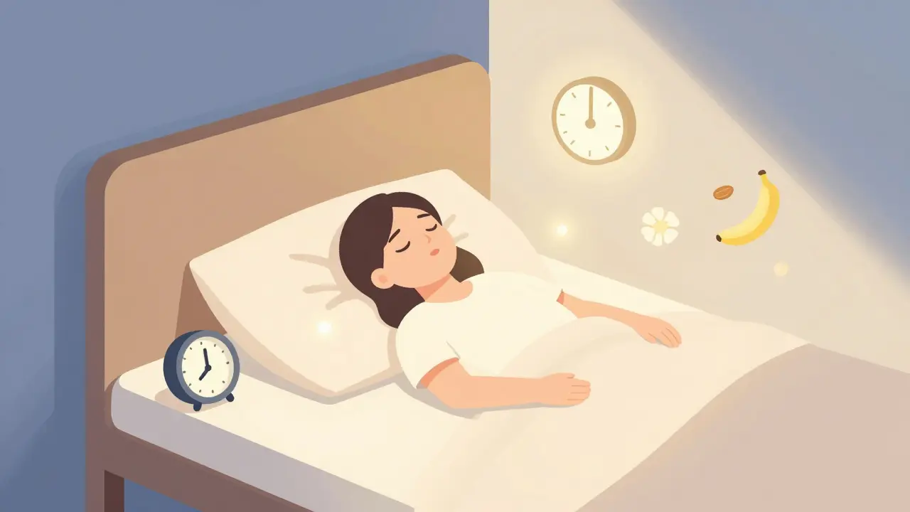 Klidná scéna spánkové hygieny a relaxačních technik