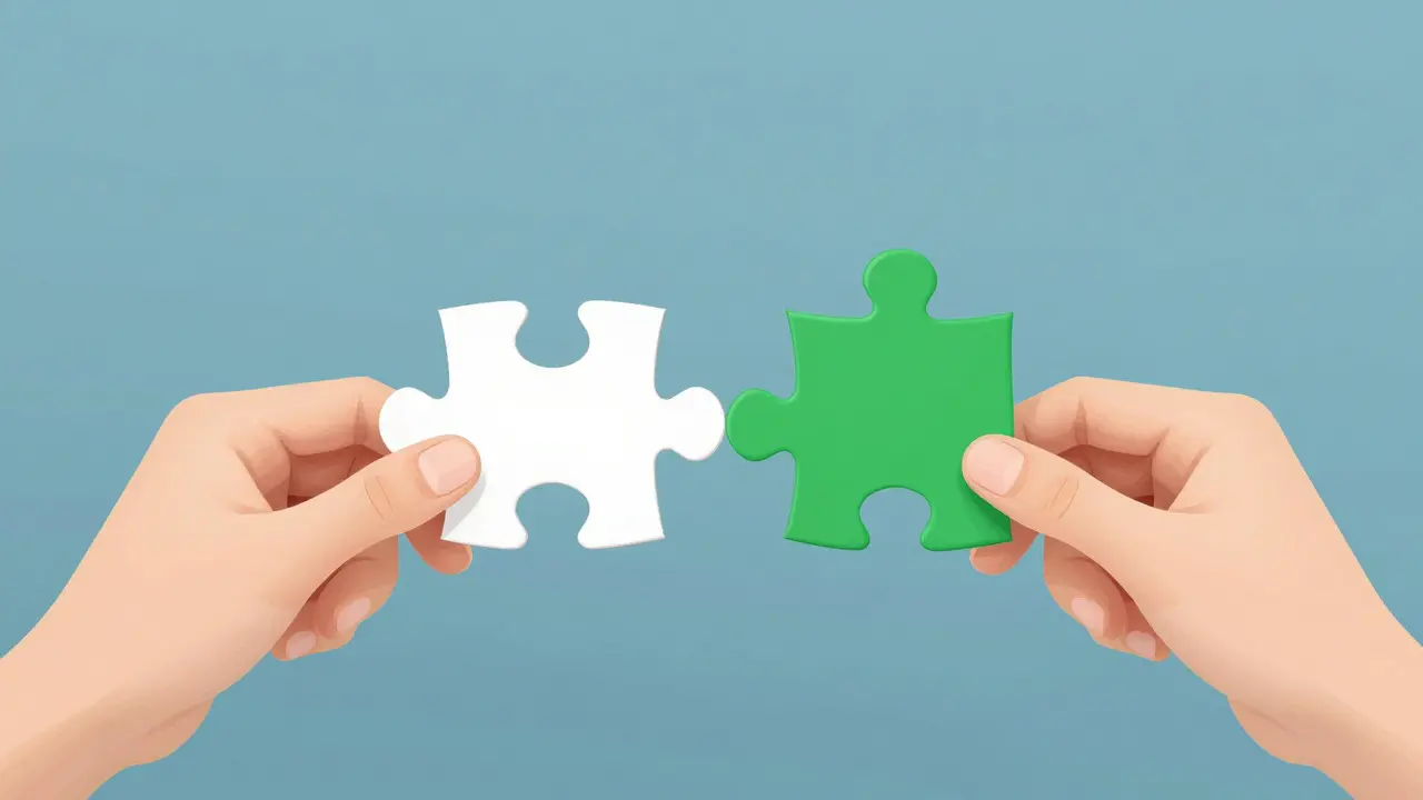 Spojování dvou dílků puzzle reprezentující kombinaci rychlosti a kvality při hledání