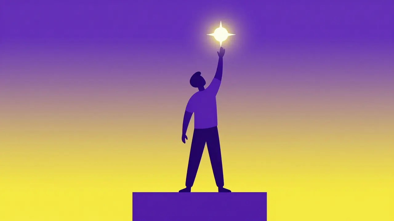 A person reaching for the sun, symbolizing personal growth and autonomy after therapy
