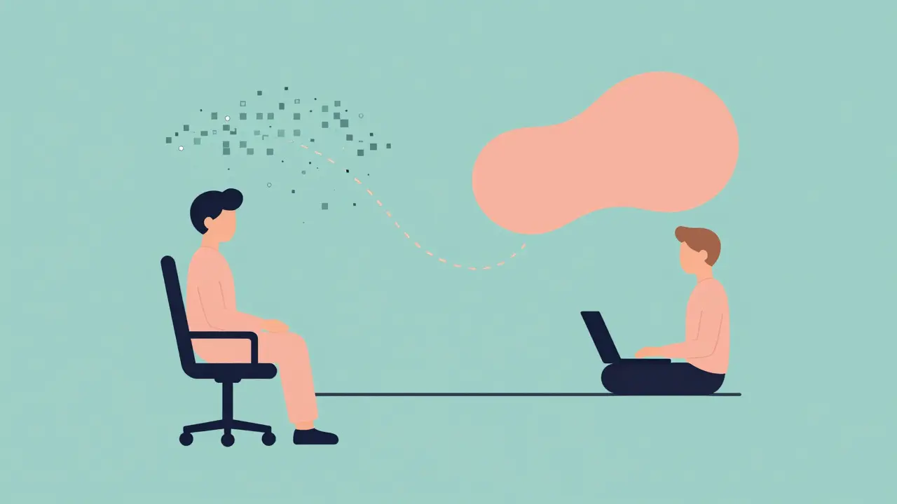 Ilustrace kombinace online a osobní terapie pro optimální péči